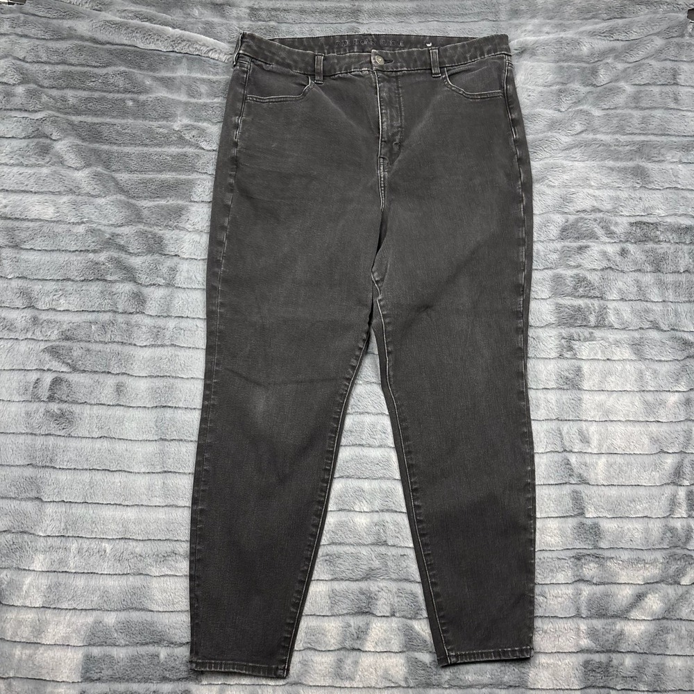 American Eagle The Dream Jean Womens 18 Regular Faded Black High Rise Skinny